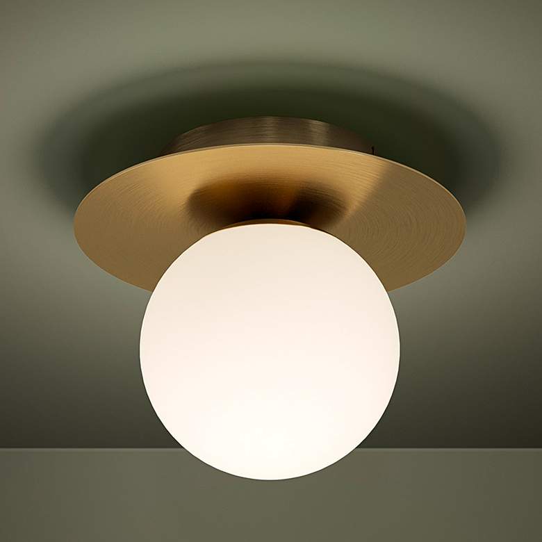 Image 1 Eglo Arenales 10.8 inch Wide Brushed Brass Modern Globe Ceiling Light