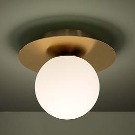 Image1 of Eglo Arenales 10.8" Wide Brushed Brass Modern Globe Ceiling Light