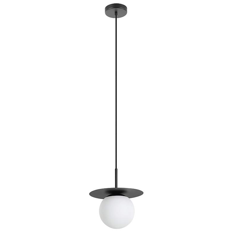 Image 2 Eglo Arenales 10 3/4" Wide Black and Matte Opal Mini Pendant