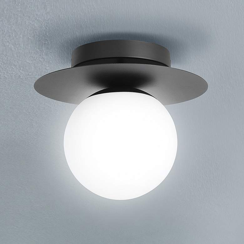 Image 2 Eglo Arenales 10 3/4" Wide Structured Black Ceiling Light