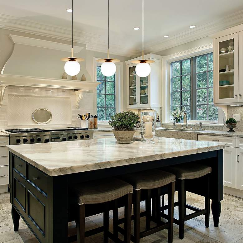 Image 2 Eglo Arenales 40" Wide 3-Light Modern Brushed Brass Linear Pendant more views