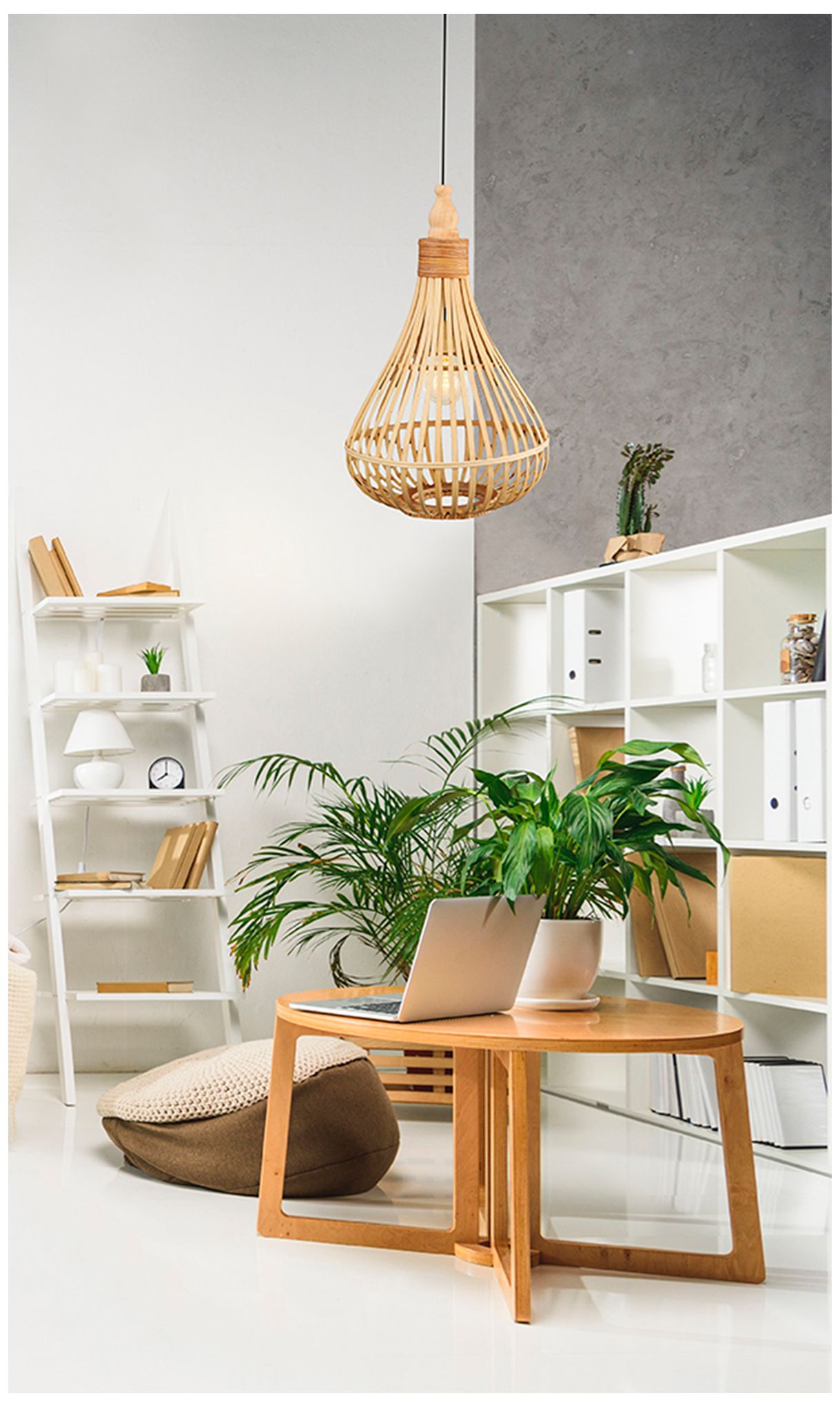 Image 2 Eglo Armsfield 13 3/4" Wide Brown Wood Shade Modern Bell Pendant more views