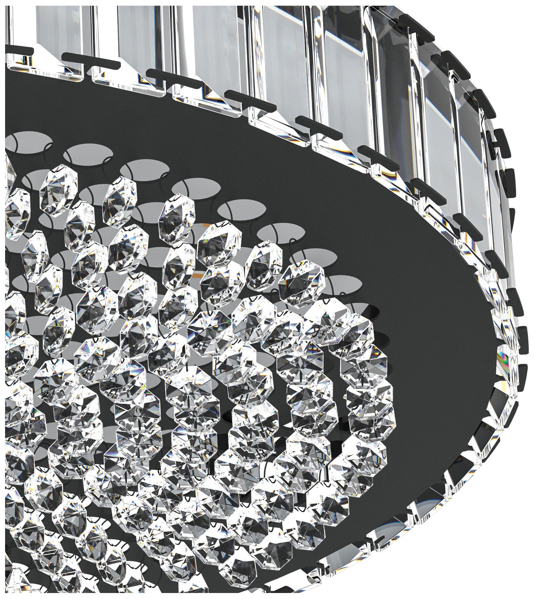 Image 3 Eglo Balparda 16" Black 3CCT LED Flush Mount with Clear Glass Crystal Shade more views