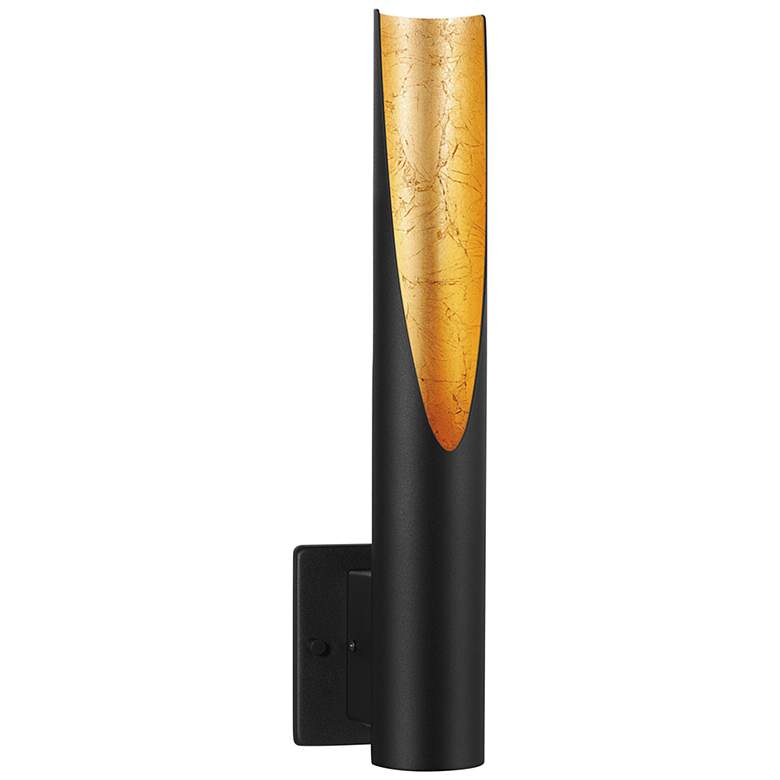 Image 1 Eglo Barbotto 15 1/2 inch High Matte Black Gold LED Wall Sconce