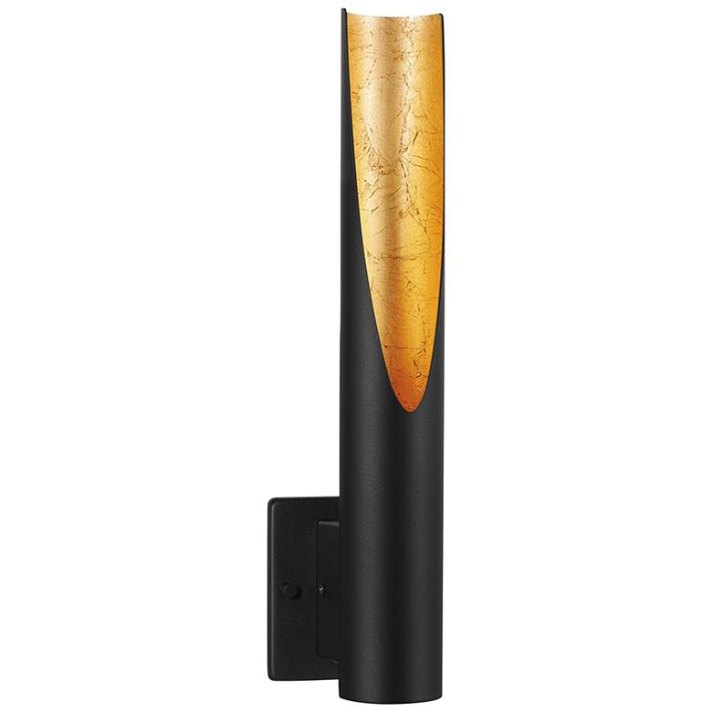 Image 1 Eglo Barbotto 15 1/2" High Matte Black Gold LED Wall Sconce