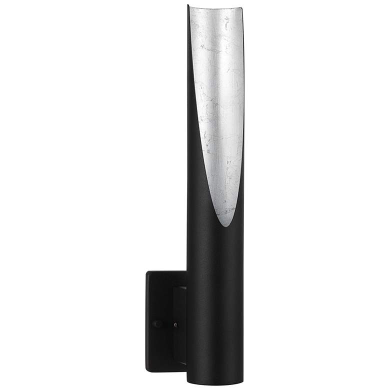 Image 1 Eglo Barbotto 15 1/2 inchH Matte Black Silver LED Wall Sconce