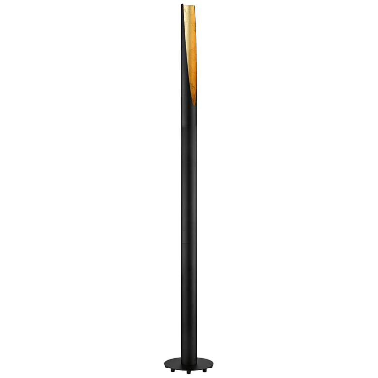 Image 1 Eglo Barbotto Matte Black and Gold Cylinder LED Floor Lamp
