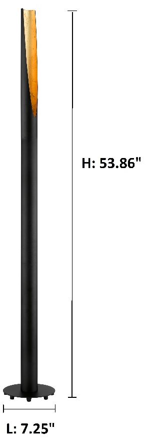 Image 3 Eglo Barbotto Matte Black and Gold Cylinder LED Floor Lamp more views