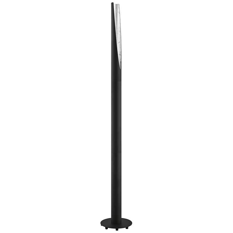 Image 1 Eglo Barbotto Matte Black and Silver Cylinder LED Floor Lamp