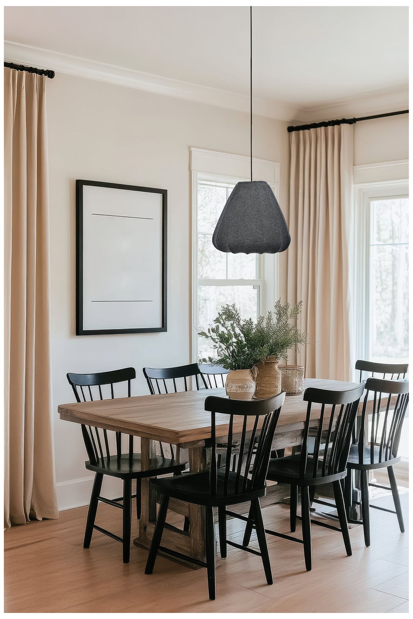 Image 4 Eglo Barlaston 14" 1 Light Black Pendant Light with Gray Jersey Shade more views