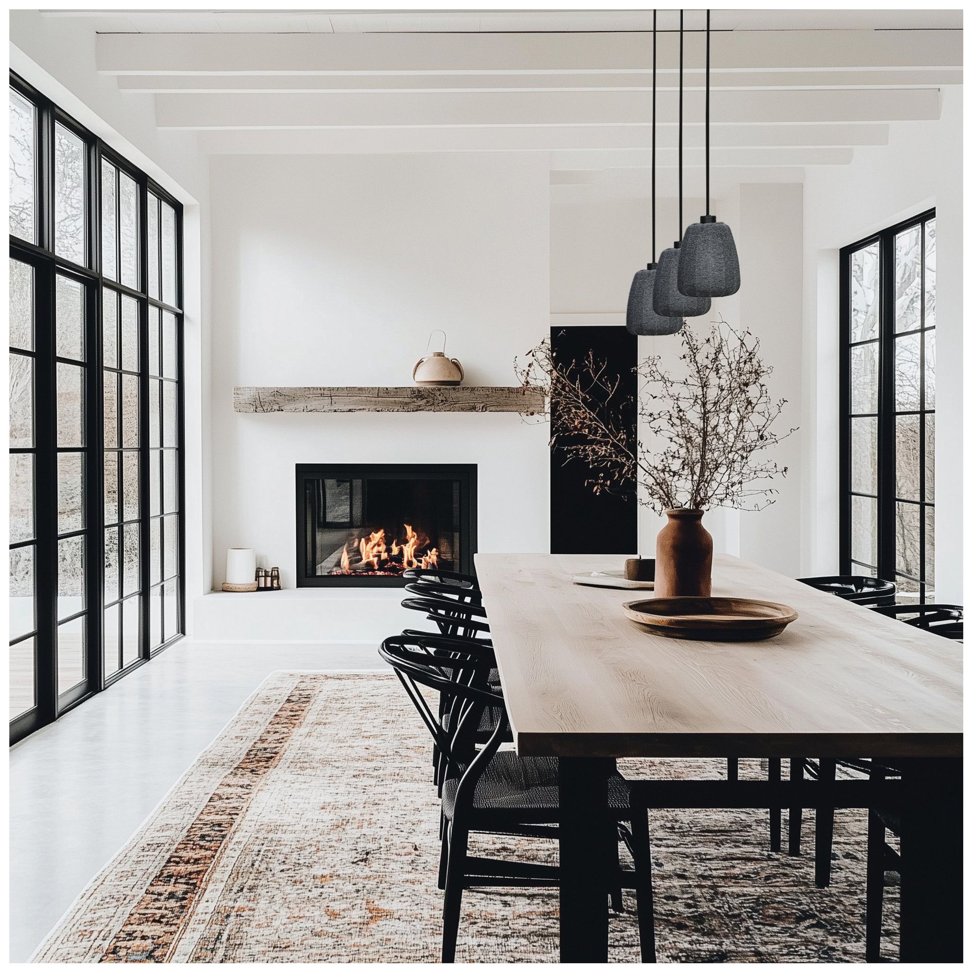 Image 5 Eglo Barlaston 34" 3 Light Black Pendant Light with Gray Jersey Shades more views