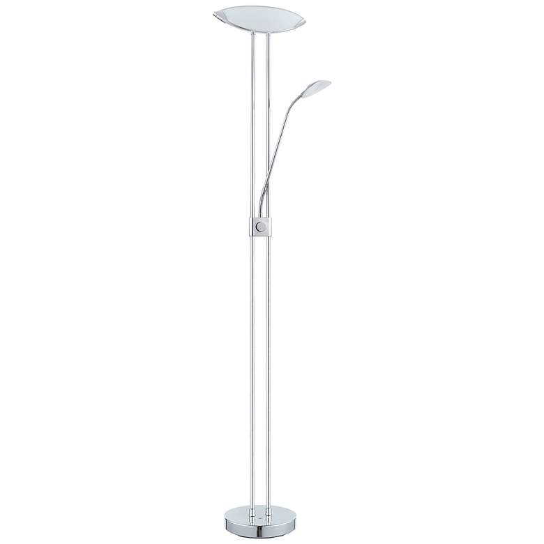 Image 2 Eglo Baya-1 Chrome Finish Adjustable Modern LED Floor Lamp with Side Light
