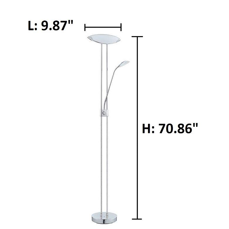 Image 3 Eglo Baya-1 Chrome Finish Adjustable Modern LED Floor Lamp with Side Light more views