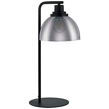 Eglo Beleser Smoked Glass and Black Metal Desk Lamp