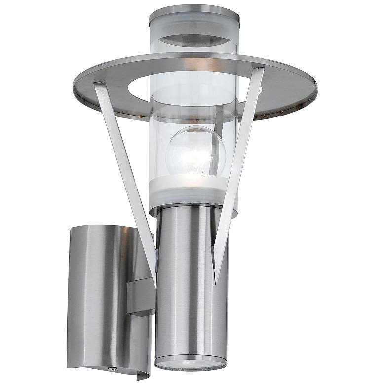 Image 1 Eglo Belfast 12 inch High Stainless Steel Outdoor Wall Light