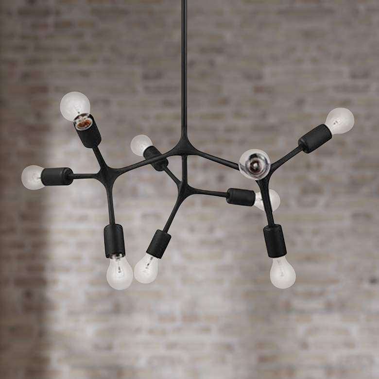 Image 1 Eglo Bocadella 25 1/4" Wide Matte Black Modern Pendant Light