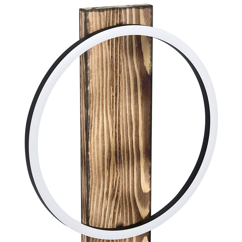 Image 3 Eglo Boyal 16 3/4" High Brushed Pine Wood LED Accent Table Lamp more views