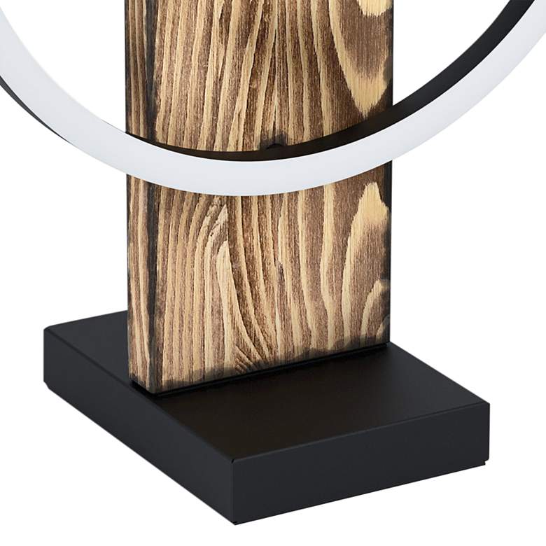 Image 4 Eglo Boyal 16 3/4" High Brushed Pine Wood LED Accent Table Lamp more views