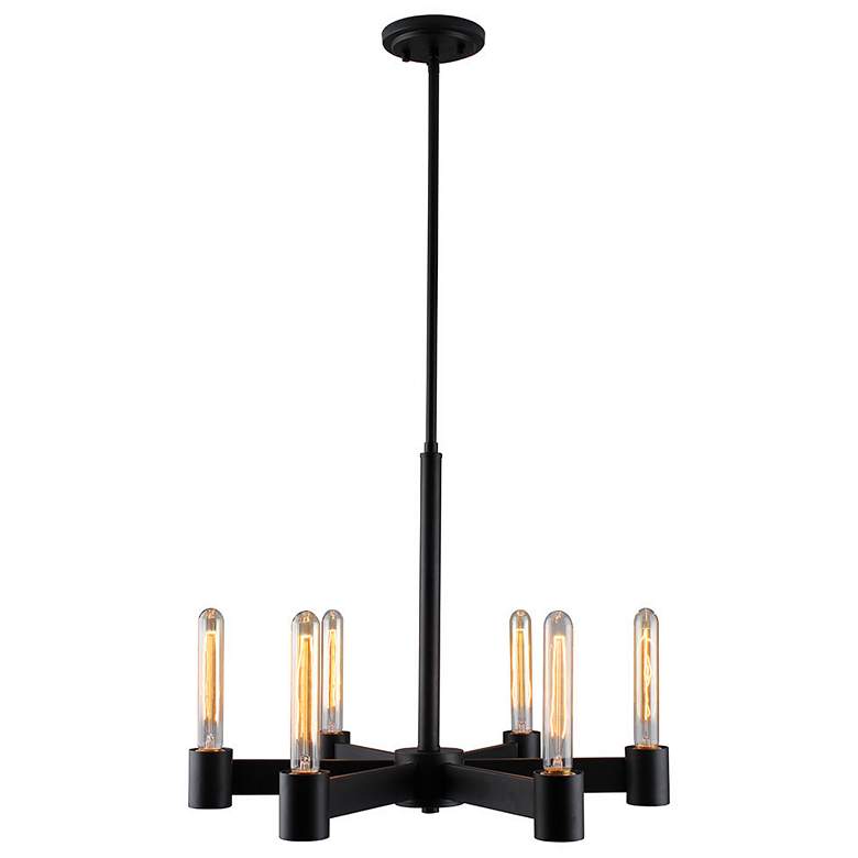 Image 2 Eglo Broyles 22" Wide Matte Black Modern Industrial Chandelier