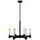 Eglo Broyles 22" Wide Matte Black Modern Industrial Chandelier