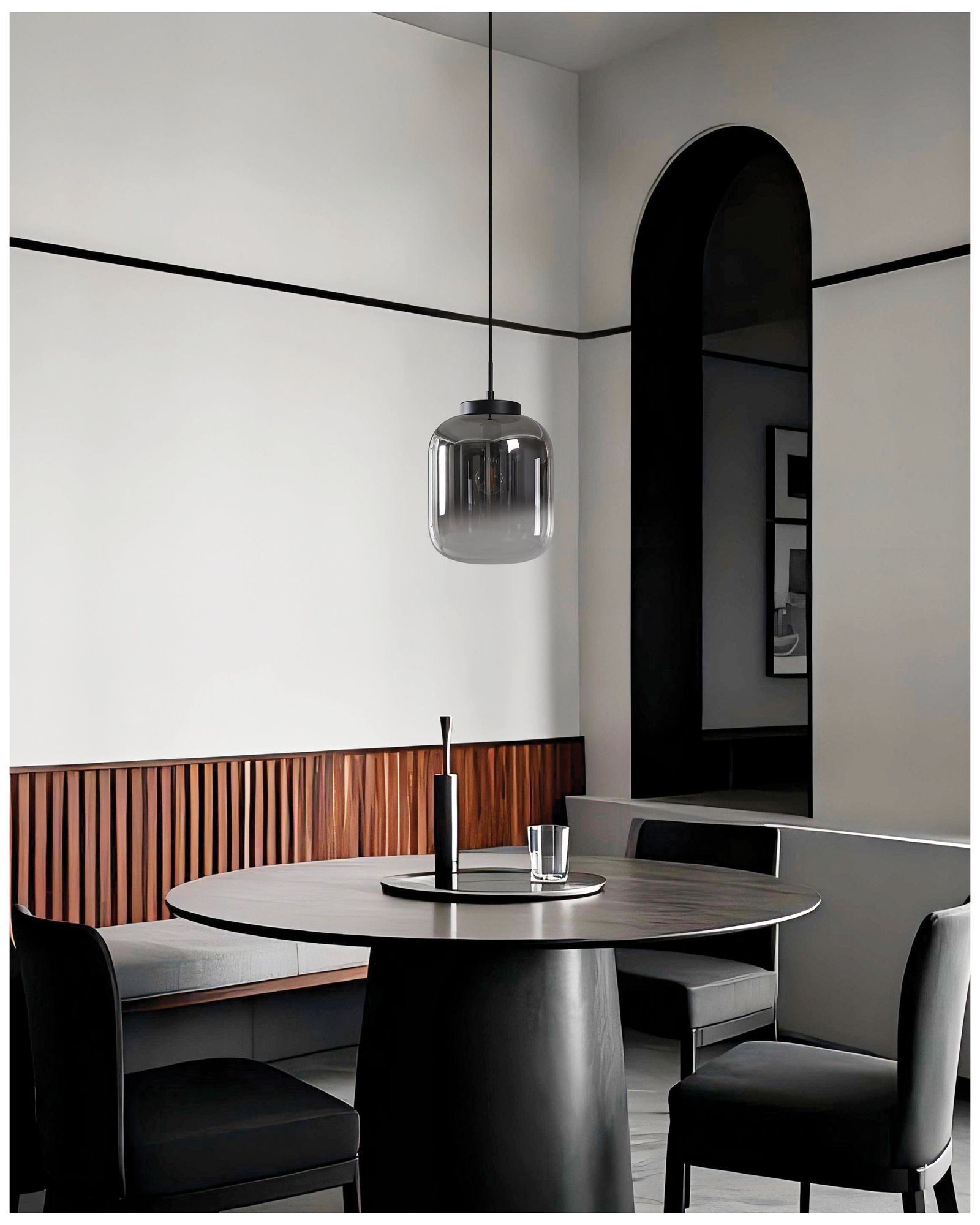 Image 7 Eglo Bulciago 10" Light Black Pendant Light with Chrome Smoked Glass Shade more views