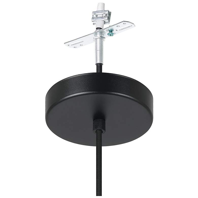 Image 4 Eglo Bulciago 14" 1 Light Black Pendant Light w/ Chrome Smoked Glass Shade more views
