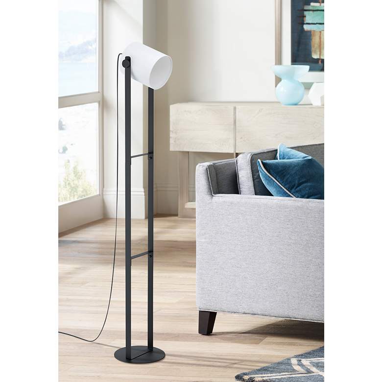 Image 1 Eglo Burbank Black Adjustable Floor Lamp