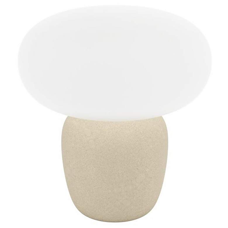 Image 1 Eglo Cahuama 12" High Tan Ceramic and White Glass Mushroom Table Lamp