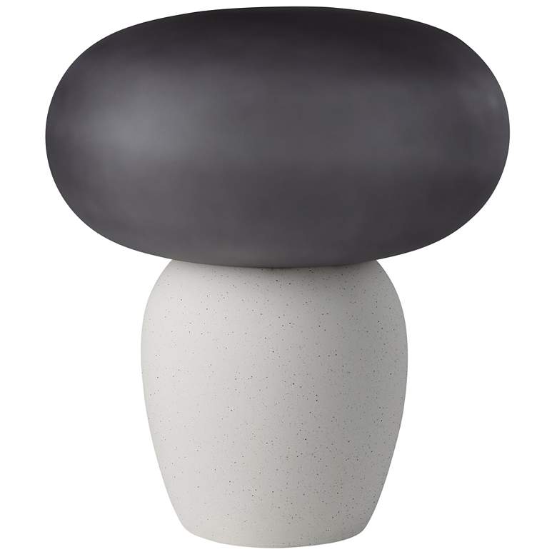 Image 1 Eglo Cahuama 12" Speckled White Table Lamp w/ Frosted Gray Glass Shade