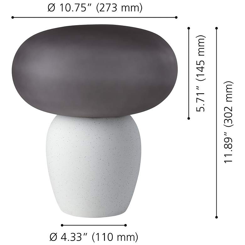 Image 3 Eglo Cahuama 12" Speckled White Table Lamp w/ Frosted Gray Glass Shade more views