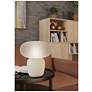 5_Eglo Cahuama 12" Speckled White Table Lamp w/ Frosted Gray Glass Shade more views