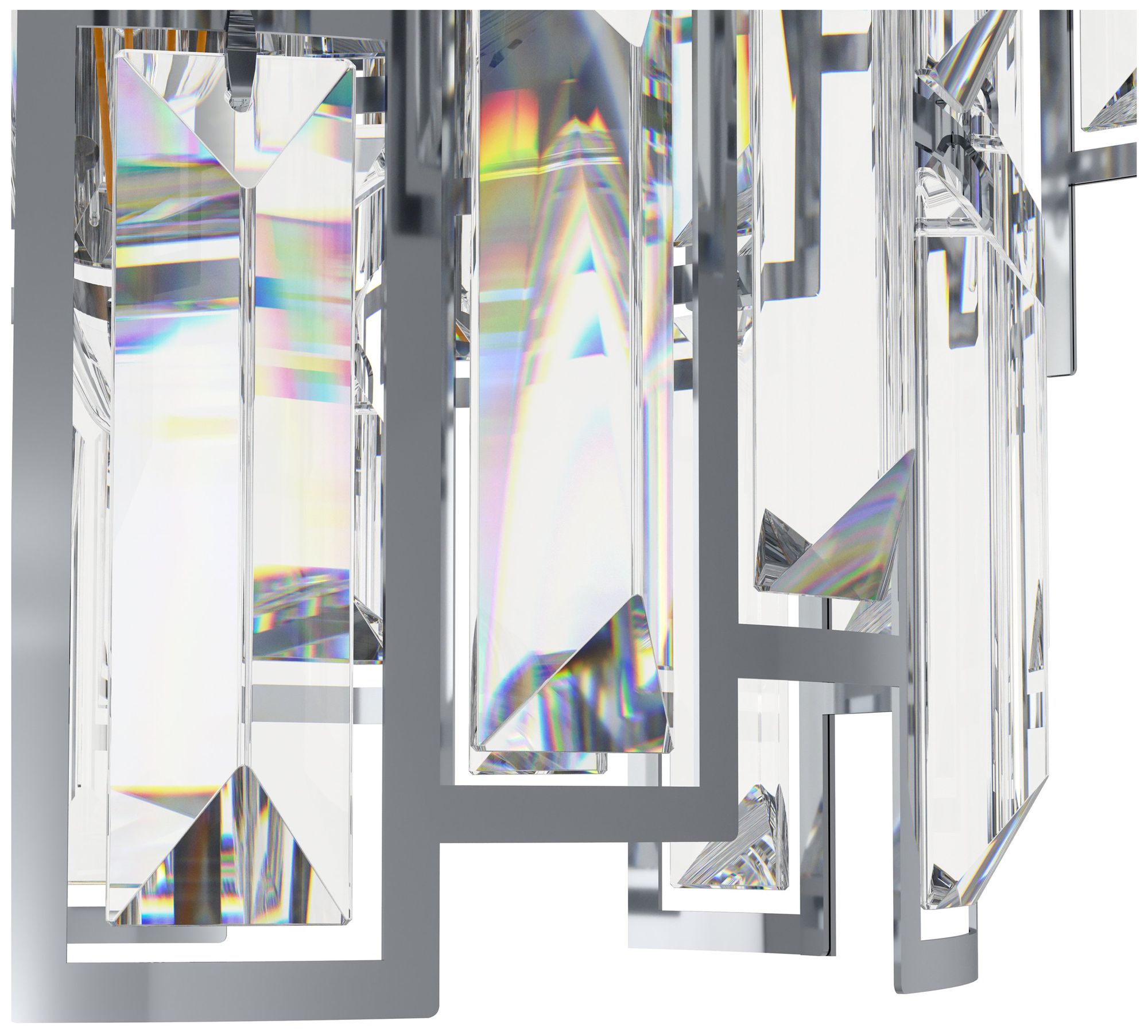 Image 3 Eglo Calmeilles 1 25" 10 Light Chrome Flush Mount, Clear Crystal Shade more views