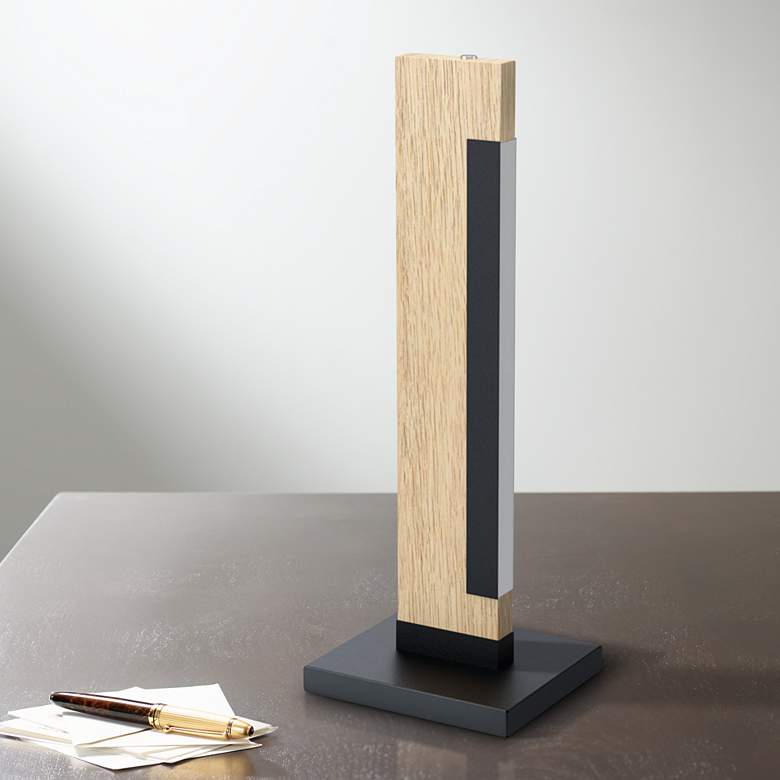 Image 1 Eglo Camacho 16 inch High Natural and Black LED Modern Accent Table Lamp