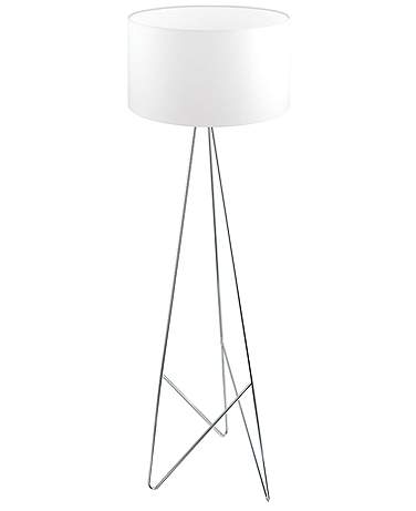 Eglo Camporale Chrome and White Tripod Metal Floor Lamp