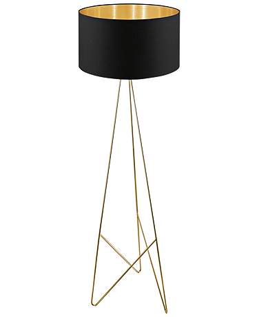 Eglo Camporale Gold and Black Tripod Metal Floor Lamp