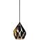 Eglo Carlton 3 7 1/4" Wide Black and Gold Modern Mini Pendant Light