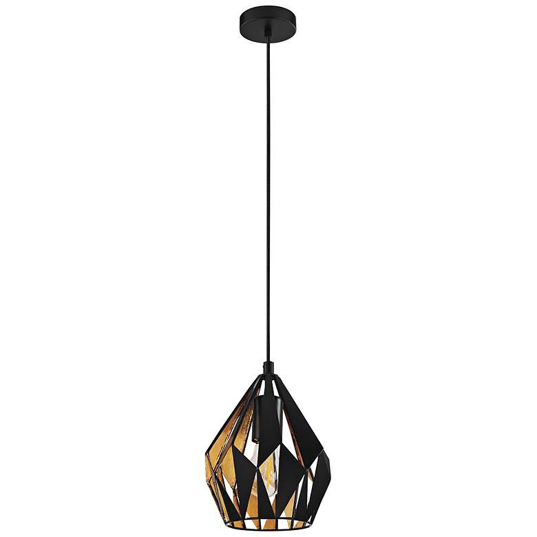 Image 4 Eglo Carlton 3 7 1/4" Wide Black and Gold Modern Mini Pendant Light more views