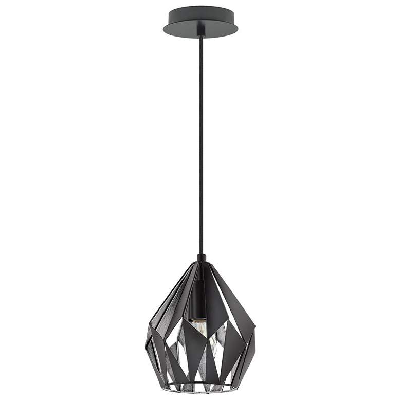 Image 1 Eglo Carlton 7 1/4" Wide Silver and Matte Black Modern Mini-Pendant