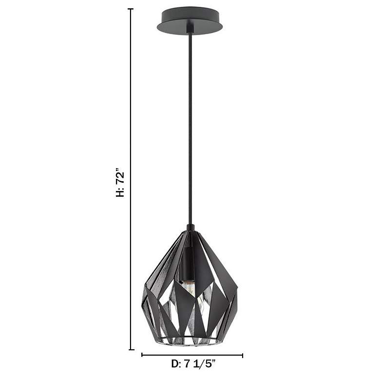 Image 2 Eglo Carlton 7 1/4" Wide Silver and Matte Black Modern Mini-Pendant more views