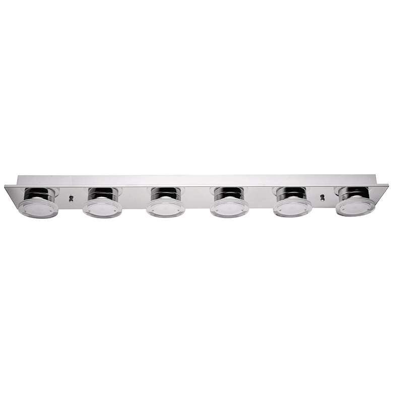 Image 1 Eglo Cisterno 36" Wide Chrome 6-Light LED Bath Light
