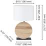 3_Eglo Contessore 25" Wood & Black Round Table Lamp, White Fabric Shade more views