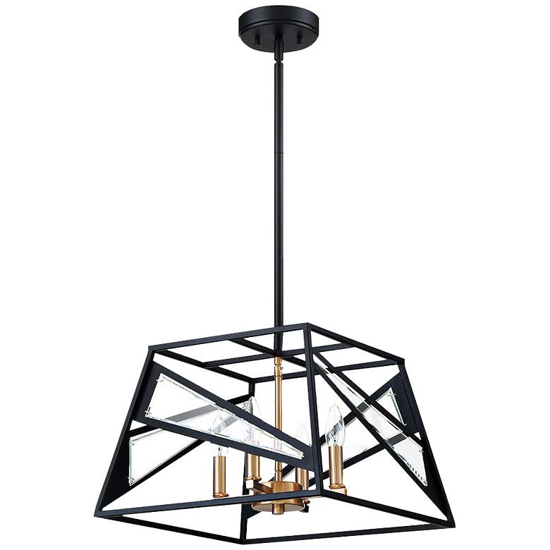 Image 2 Eglo Corrietes 16 inch Wide Matte Black Modern Geometric Pendant Light