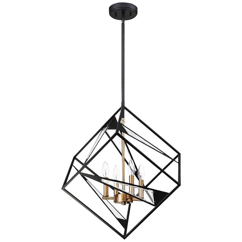 Image 2 Eglo Corrietes 23 inch Wide Matte Black Modern Geometric Pendant Light