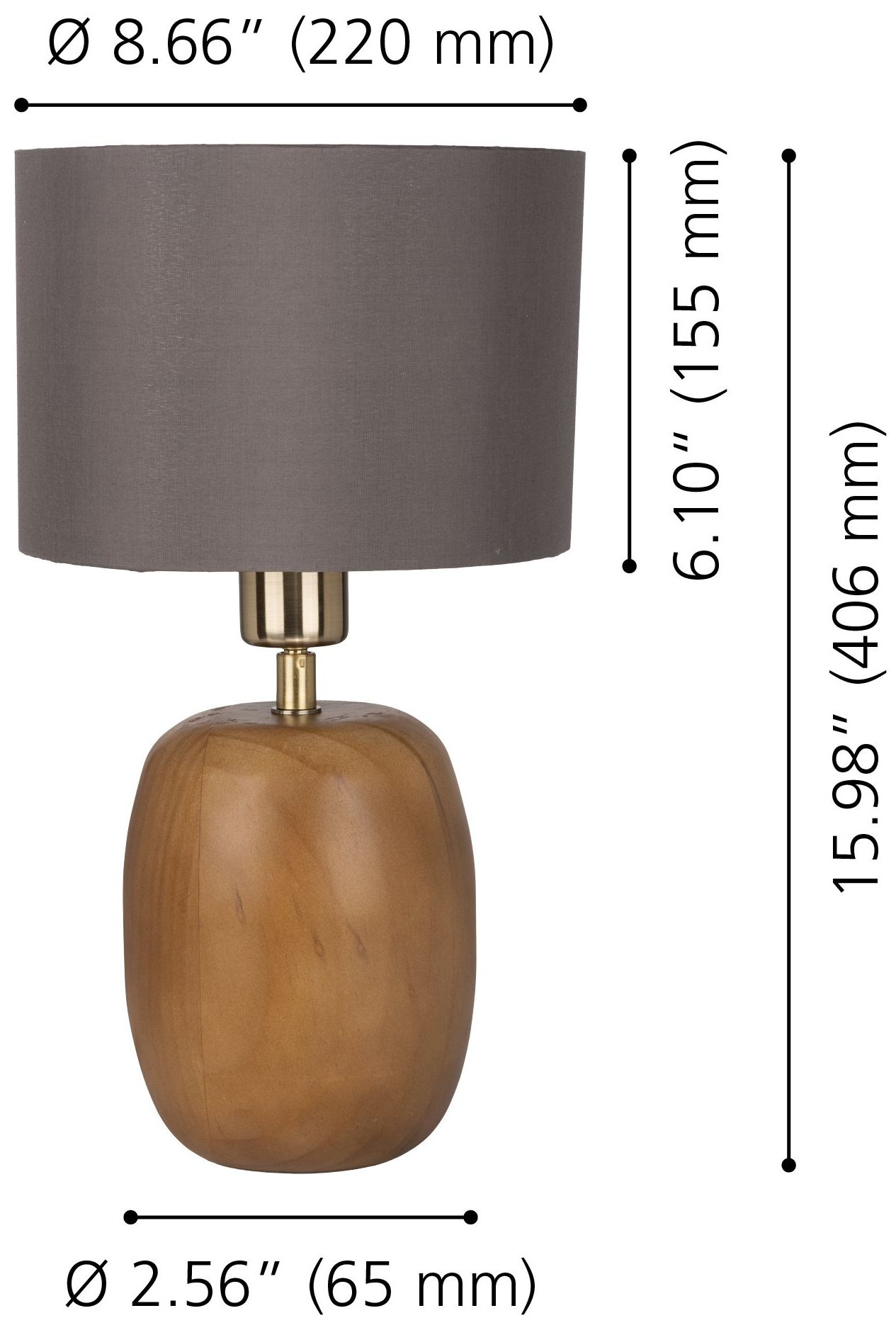 Image 3 Eglo Cottesford 16" Brown Pine Wood and Brushed Gold Table Lamp more views