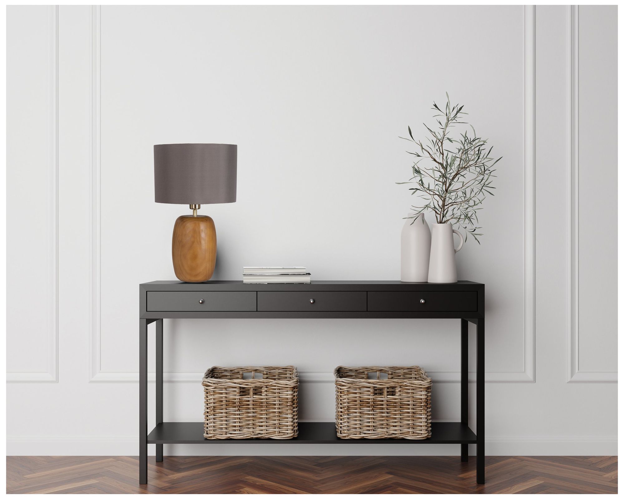 Image 6 Eglo Cottesford 21" Brown Pine Wood & Brushed Gold Table Lamp more views