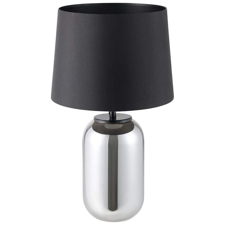 Image 1 Eglo Cuite 24" Chrome Smoked Glass & Matte Black Table Lamp