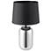 Eglo Cuite 24" Chrome Smoked Glass & Matte Black Table Lamp