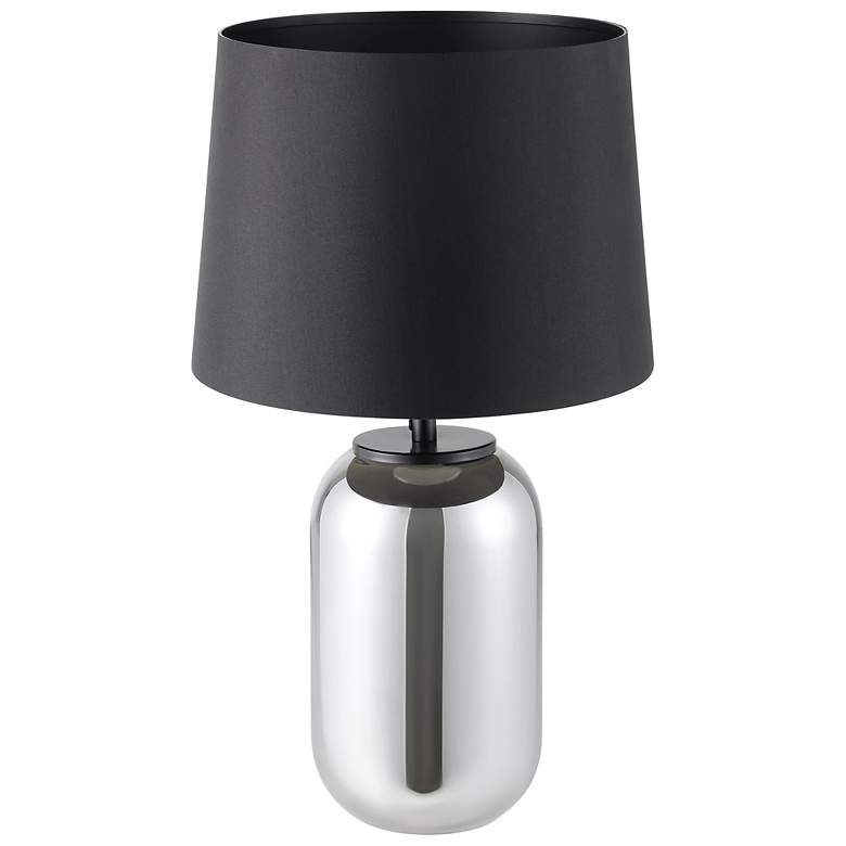 Image 2 Eglo Cuite 24" Chrome Smoked Glass & Matte Black Table Lamp more views