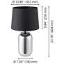3_Eglo Cuite 24" Chrome Smoked Glass & Matte Black Table Lamp more views