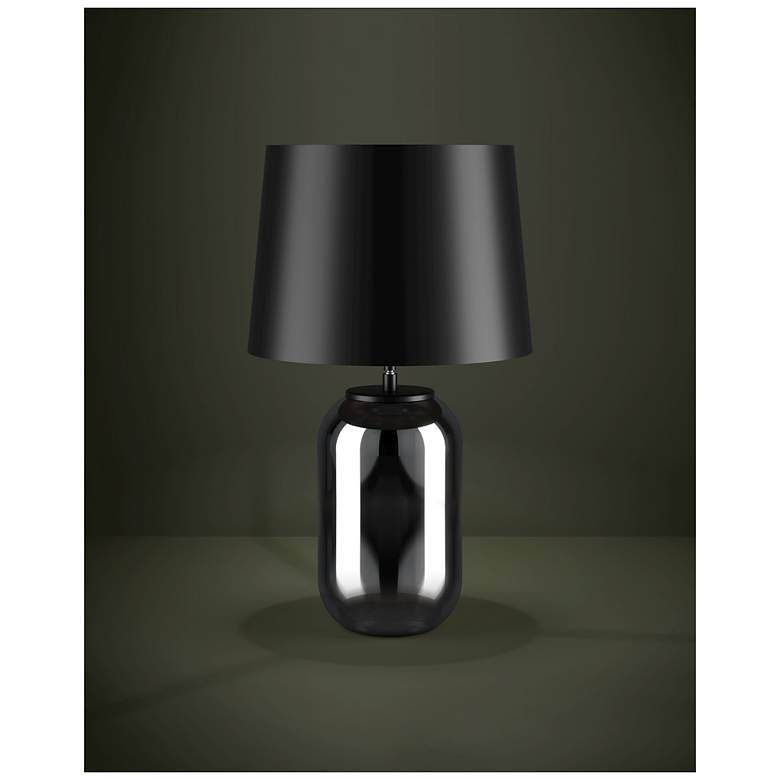 Image 5 Eglo Cuite 24" Chrome Smoked Glass & Matte Black Table Lamp more views